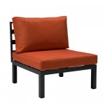 LeisureMod Hamilton 6-Piece Patio Conversation Set With Cushions - Orange