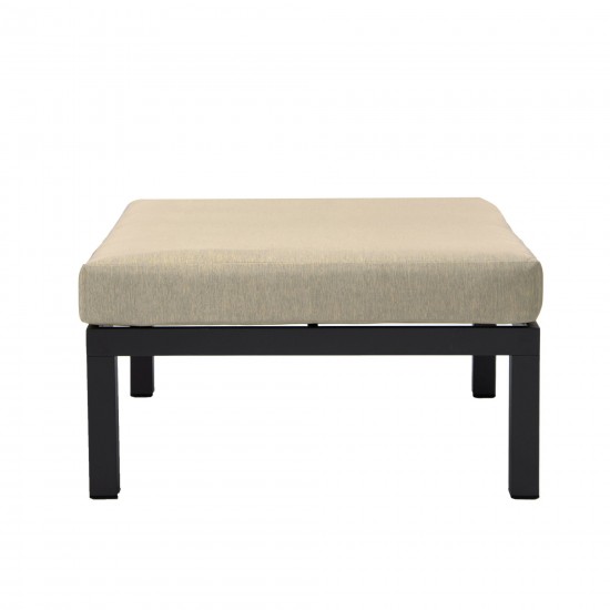 LeisureMod Hamilton 7-Piece Conversation Set With Coffee Table - Beige