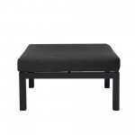 LeisureMod Hamilton 7-Piece Conversation Set With Coffee Table - Black