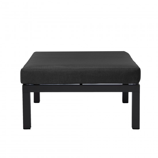 LeisureMod Hamilton 7-Piece Conversation Set With Coffee Table - Black