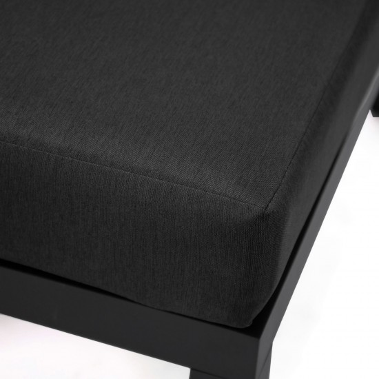 LeisureMod Hamilton 7-Piece Conversation Set With Coffee Table - Black