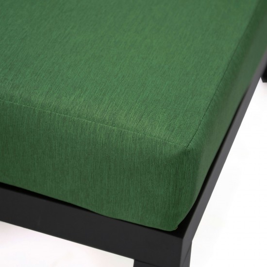 LeisureMod Hamilton 7-Piece Conversation Set With Coffee Table - Green