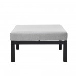 LeisureMod Hamilton 7-Piece Conversation Set With Coffee Table & Cushions - Grey