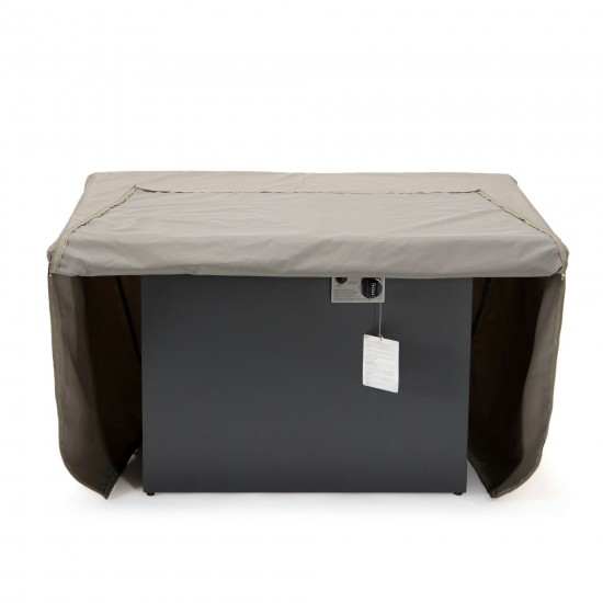 LeisureMod Chelsea Waterproof Fabric Rectangle Fire Pit Table Cover