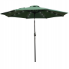 LeisureMod Sierra 9 ft Steel Market Umbrella With Solar Powerd LED - Green