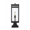 Z-Lite 1 Light Outdoor Pier Mounted Fixture, Black, 596PHBS-SQPM-BK