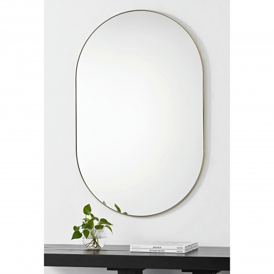 Beckah Satin Brass Iron Mirror (26X40)