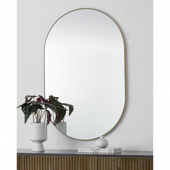 Beckah Satin Brass Iron Mirror (26X40)