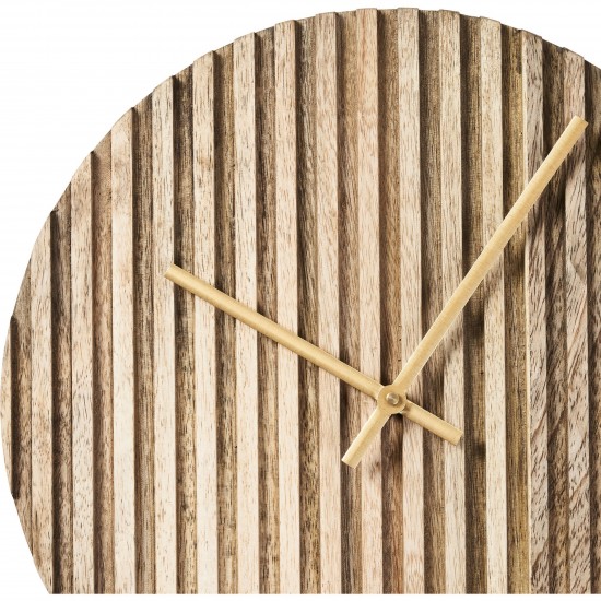 Yalina Natural Mango Wood Wall Clock With Lazer Cut