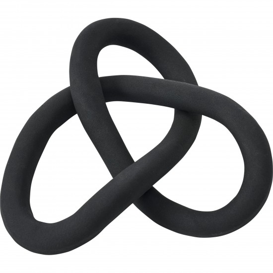 Binna Matte Black Aluminum Infiniti Knot Decorative Object