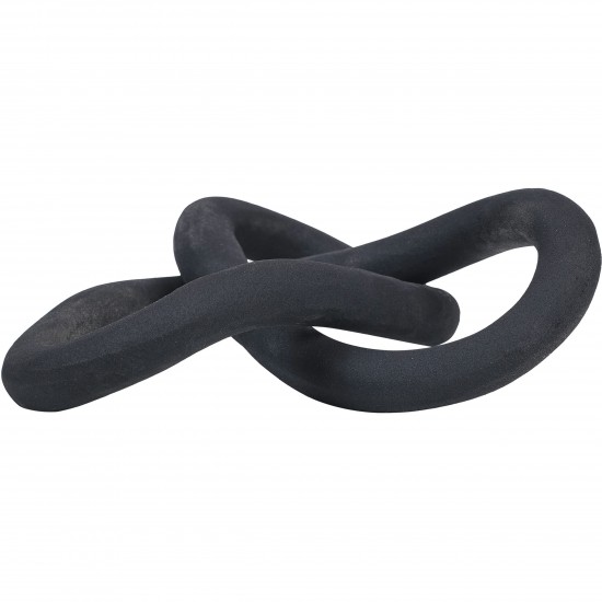 Binna Matte Black Aluminum Infiniti Knot Decorative Object