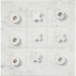 Gioco Blanco White Engineered Marble Tic Tac Toe Game