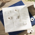 Gioco Blanco White Engineered Marble Tic Tac Toe Game