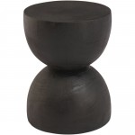 Kluane Burned Black Suar Wood Side Table
