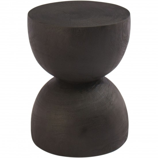 Kluane Burned Black Suar Wood Side Table
