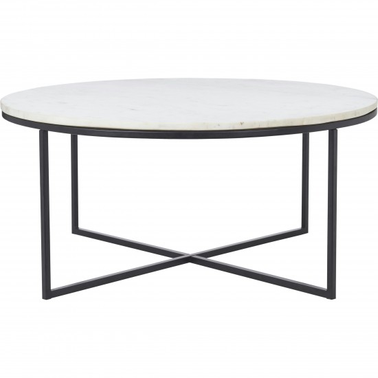 Livia Matte Black Iron Coffee Table