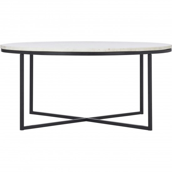 Livia Matte Black Iron Coffee Table