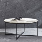 Livia Matte Black Iron Coffee Table