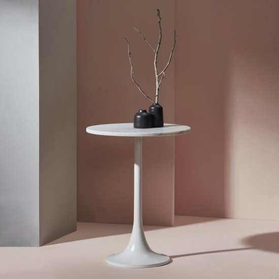 Alina Matte White Aluminum Side Table