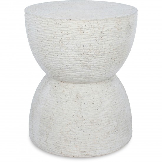 Chayton Natural Stone, Resin, Fiberglass Side Table (Indoor/ Outdoor)