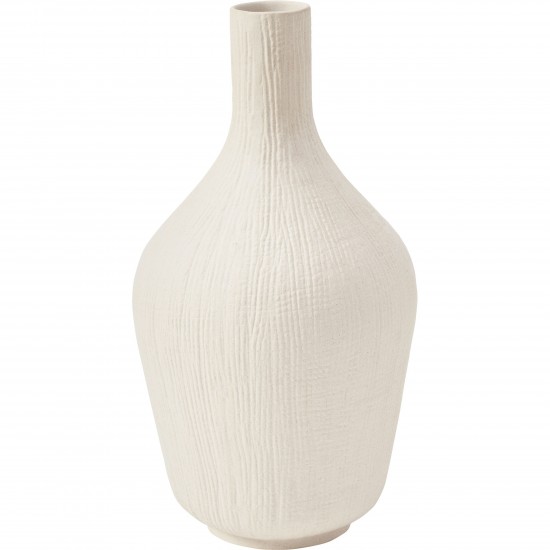 Akasia Matte Textured Ivory Ceramic Vase