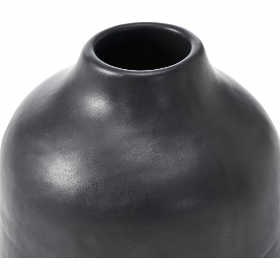 Forio Matte Black Ceramic Set Of 2 Vases