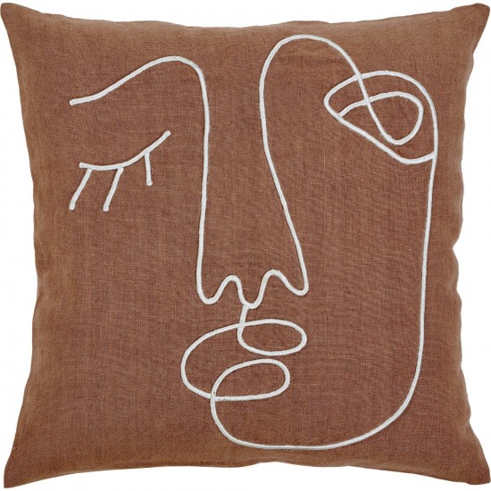 Katrine Terracotta/Ivory Linen Pillow