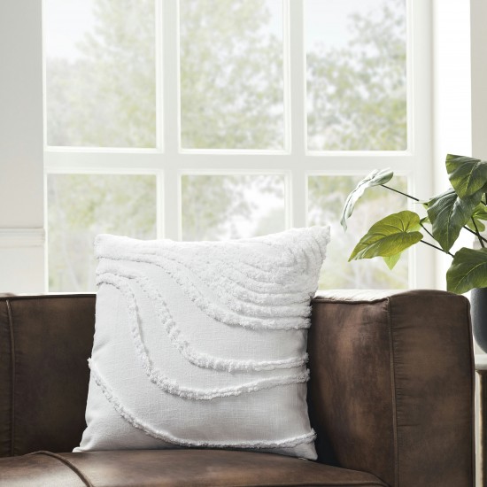 Tareya White Cotton Pillow