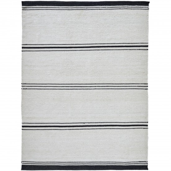 Alice Ivory/Black Hand Woven Wool Rug (24X39)