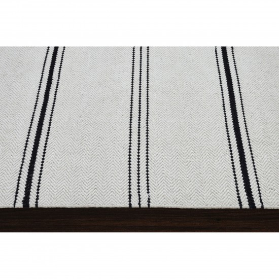 Alice Ivory/Black Hand Woven Wool Rug (24X39)