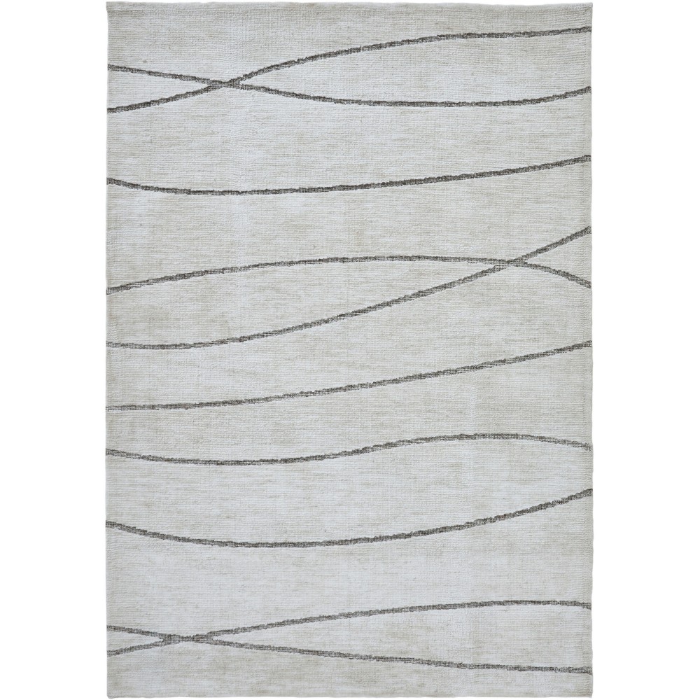 Hazel Off-White/Grey Machine Knitted Micro Polyester Rug (39X59) Hazel Off-White/Grey Machine Knitted Micro Polyester Rug (39X59)