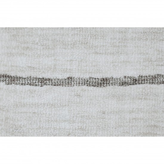 Hazel Off-White/Grey Machine Knitted Micro Polyester Rug (39X59)