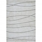 Hazel Off-White/Grey Machine Knitted Micro Polyester Rug (63X87)