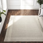 Lindley Oatmeal Hand Woven Wool, Polyester Rug (94X122)