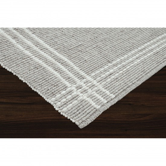 Lindley Oatmeal Hand Woven Wool, Polyester Rug (94X122)