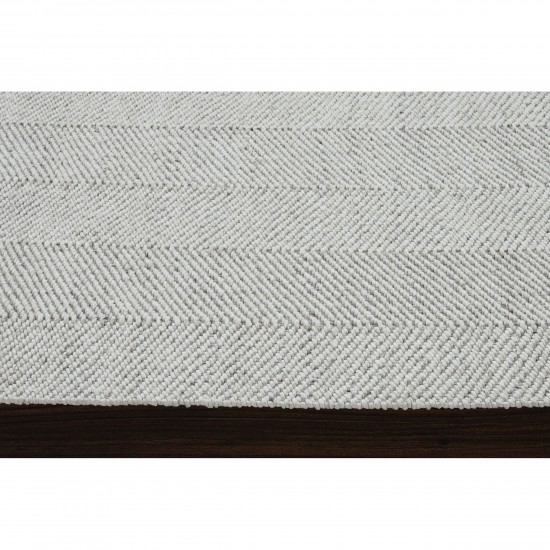 Malur Ivory/Silver Hand Woven Wool, Polyester Rug (24X39)