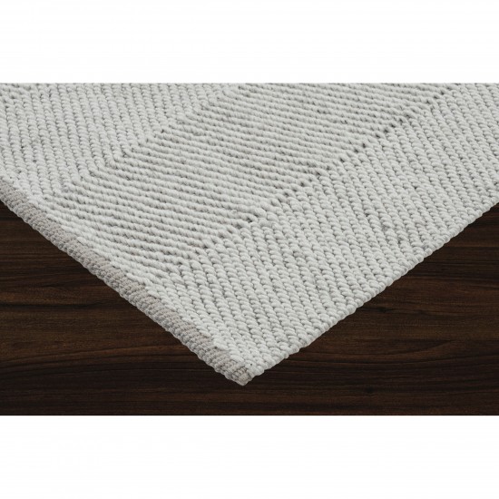 Malur Ivory/Silver Hand Woven Wool, Polyester Rug (39X59)