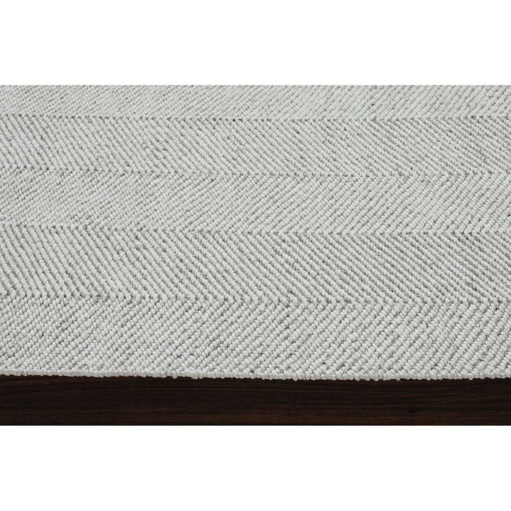 Malur Ivory/Silver Hand Woven Wool, Polyester Rug (63X87)