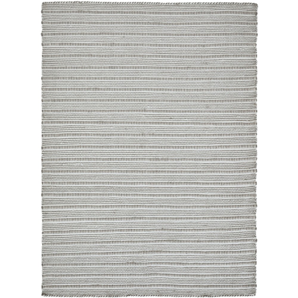 Orria Ivory/Grey Hand Woven Wool, Polyester Rug (24X39)