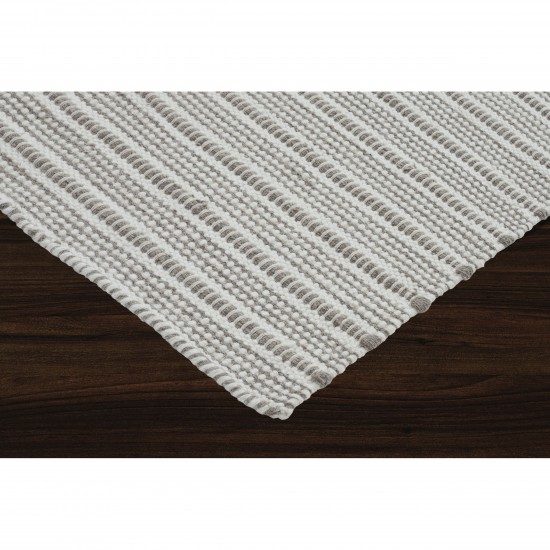 Orria Ivory/Grey Hand Woven Wool, Polyester Rug (24X39)