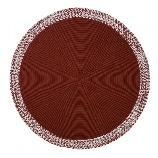 Bordered Under-Tree Christmas Reversible Round Rug - Red 45” x 45”