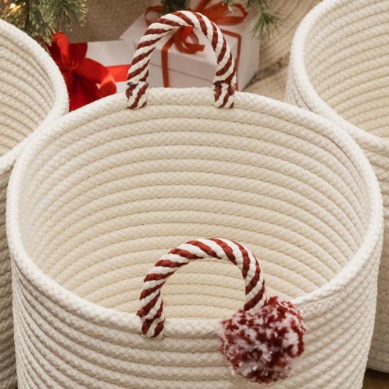 Candy Cane Basket - Red 14"x14"x14"