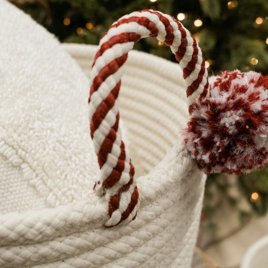 Candy Cane Basket - Red 16"x16"x10"