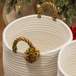 Candy Cane Basket - Red/Green 16"x16"x10"