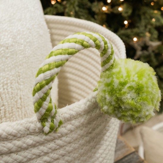 Candy Cane Basket - Green 14"x14"x14"