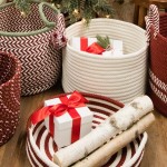 Candy Cane Round Tray - Red 18"x18"x3"