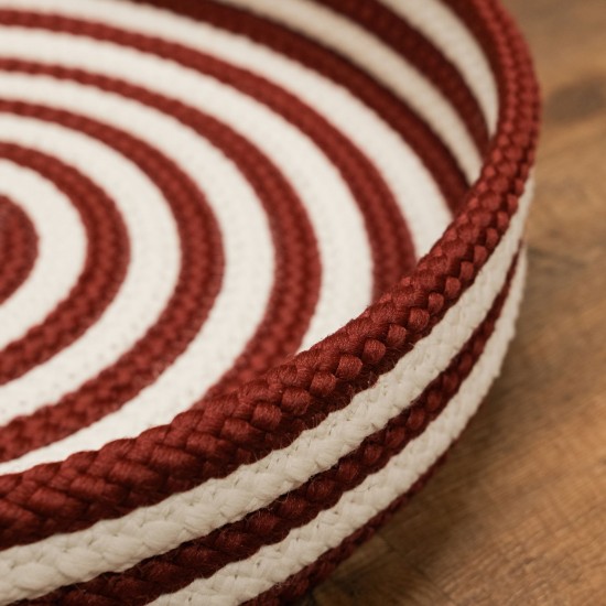 Candy Cane Round Tray - Red 18"x18"x3"