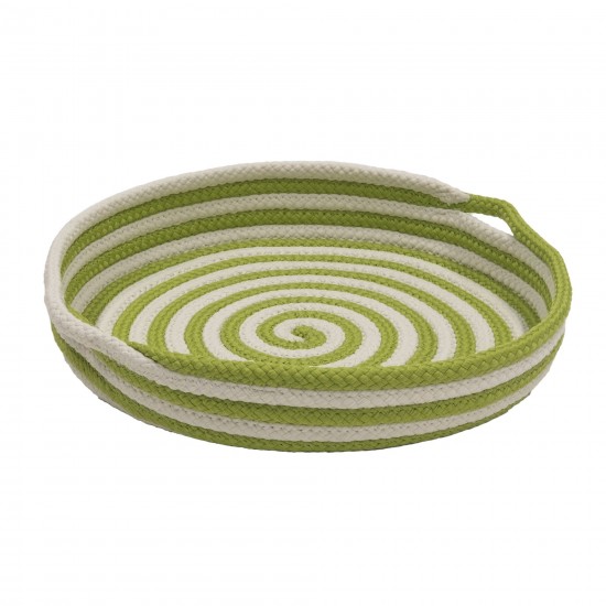 Candy Cane Round Tray - Green 18"x18"x3"