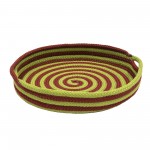 Candy Cane Round Tray - Red/Green 18"x18"x3"