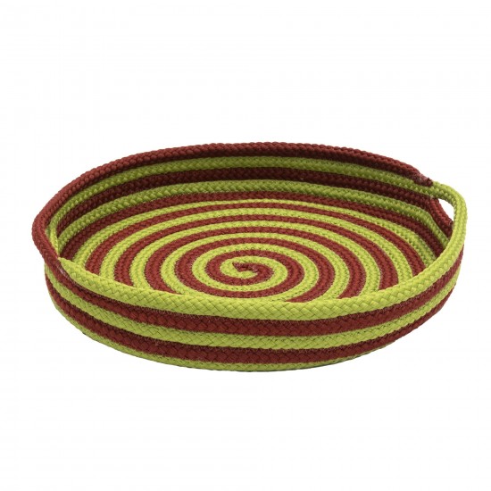 Candy Cane Round Tray - Red/Green 18"x18"x3"